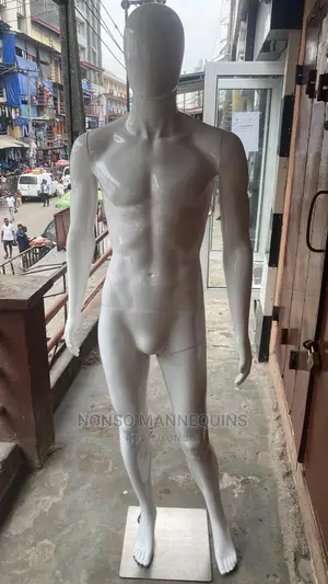 Glossy White Faceless Full Body Male Mannequin