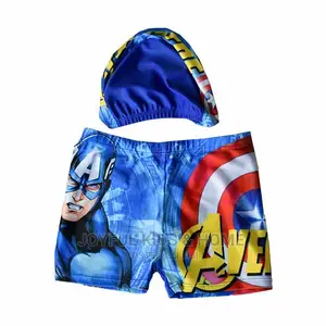 Complete Boys Swimming Pant With Cap -Blue, Red and Multi