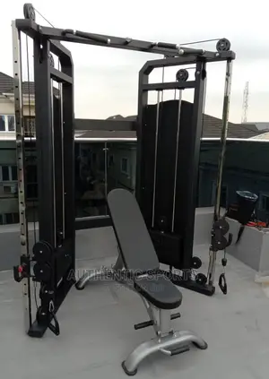 Adjustable Cable Crossover Pulling With Adjustable Bench