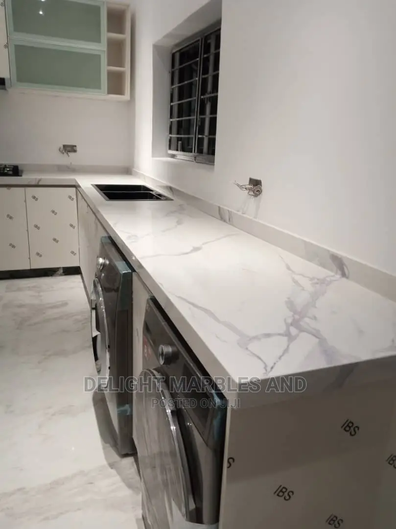 Absolutely White Kitchen Marbles Countertops..
