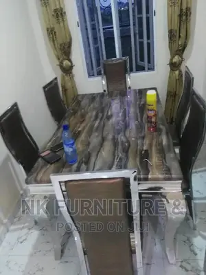 Marble Top Dining Table With Six Chairs