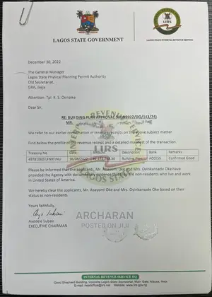 Processing of Building Approval, C of O Survey With Redcop