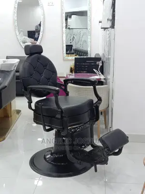 Black Metal Barber Chair