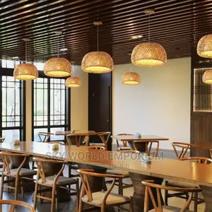 Bamboo Lantern Pendant Light Hand Woven Bamboo Shade