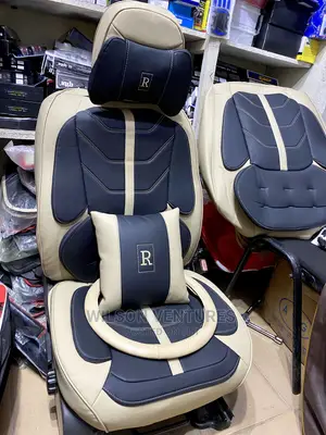 5 Seater Car Seat Cover Cream and Black