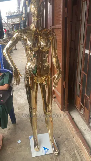 Size 10 Dark Gold Chrome Female Faceless Mannequin