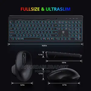 Bluetooth Wireless Keyboard and Mouse With Backlit