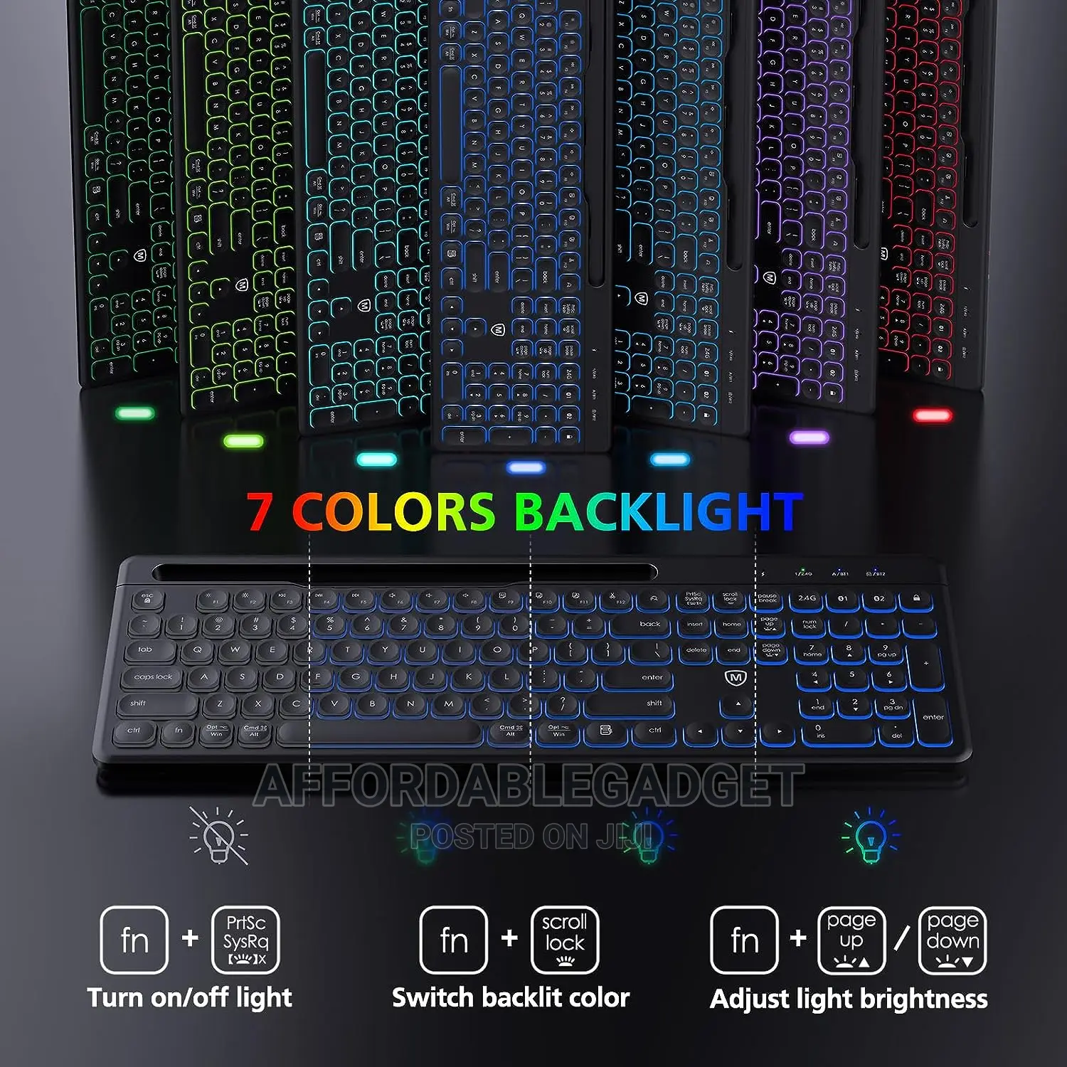 Bluetooth Wireless Keyboard and Mouse With Backlit