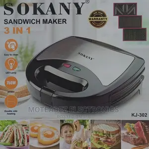 Sokany 3in1 (750w) Sandwich Toaster, Grill Maker, Waffle Maker Machine