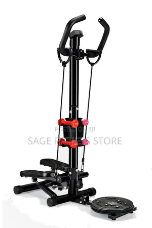 Stepper With Dumbbells and Waist Twister