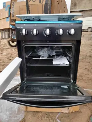 Bruhm 4 Burner Gas Cooker +Oven - Black BGC 5540SB