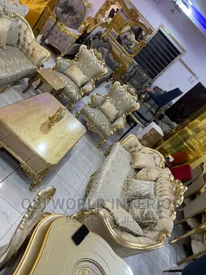 Turkish Sofa Chair Set With Center Table and Stools