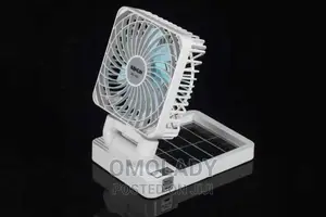 Double Powered Solar and USB Rechargeable Fan - 2400mah