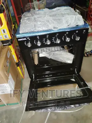 60*60 Bruhm Gas Cooker, 4 Burner Gas, Black Color.