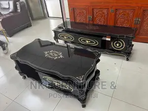 Black Color Royal Centre Table and Tv Stand