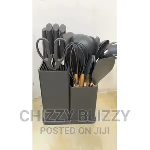 Sets Of Silicone Kitchenware Spoon And Quality Knife.