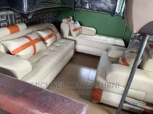 Beautiful L Shape Leather Sofa With One Single