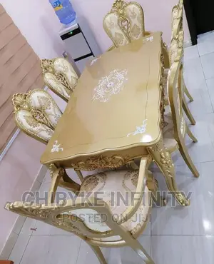Quality Executive Six Seater Wooden Top Royal Dining Table