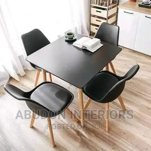 Indoor Black Chairs With Table