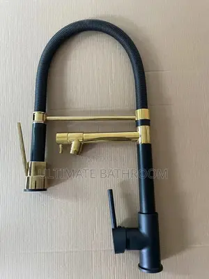 Gold and Black Kitchen Mixer Tap