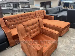 M7 Seater L-Shaped Living Room Fabric Made Royal Sofa Chair.