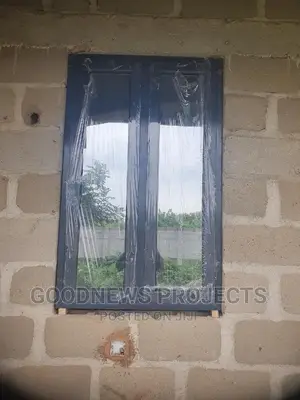 Gray And Reflective Casement Window Only