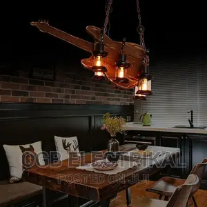 Bar Solid Wood Guitar Chandelier