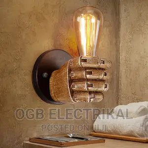 Industrial Wood Wall Lamp