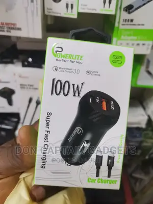 Car Charger 100w Super Fast Charging With Type-C Cable