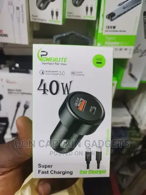 40W Car Charger Super Fast Charging With TYPE-C Cable