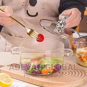 Cookware Kitchen Glass Stockpot Transparent Binaural Pot
