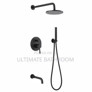 Round Black Conduit Shower