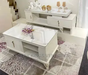 Luxurious Marble Top Tv Stand With Center Table