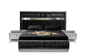 Luxury Turkish Bed With Side Mirrors and Wardrobe