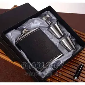Jack Daniel's Stainless Steel With Leather Hip Flask - Black