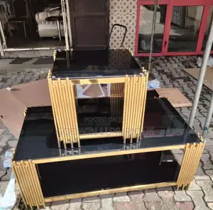 Gold and Black Center Table