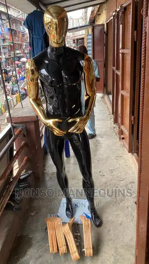 Full Fibre Black and Gold Male Faceless Dummy