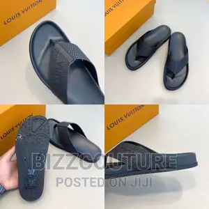 Original LOUIS VUITTON Leather Slippers Available in Store