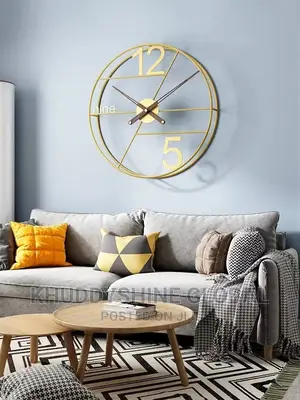 Decorative Nordic Numeric Wall Clock Available Only in Gold