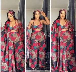 Three Pieces Kimono and Palazzo Wear