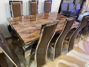 Brand New Imported Marble Dining Table With Six Chairs