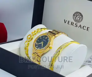 Original Versace Gold Steel Chain Watch Available in Store
