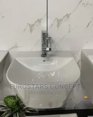 White Hanging Ceramic Modern Basin