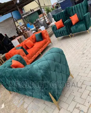 Quality 7 Seater Living Room Leather Fabric Made Sofa Chair.