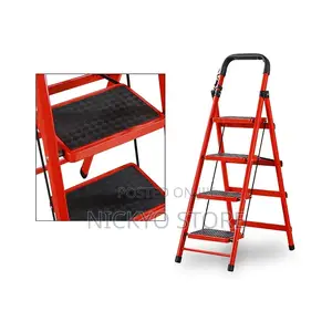 4 Steps Stool Stepladder Stool Non-slip Metal Ladder