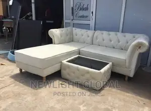 New l'Shape Sofa Couch Chair With Center Table (Available