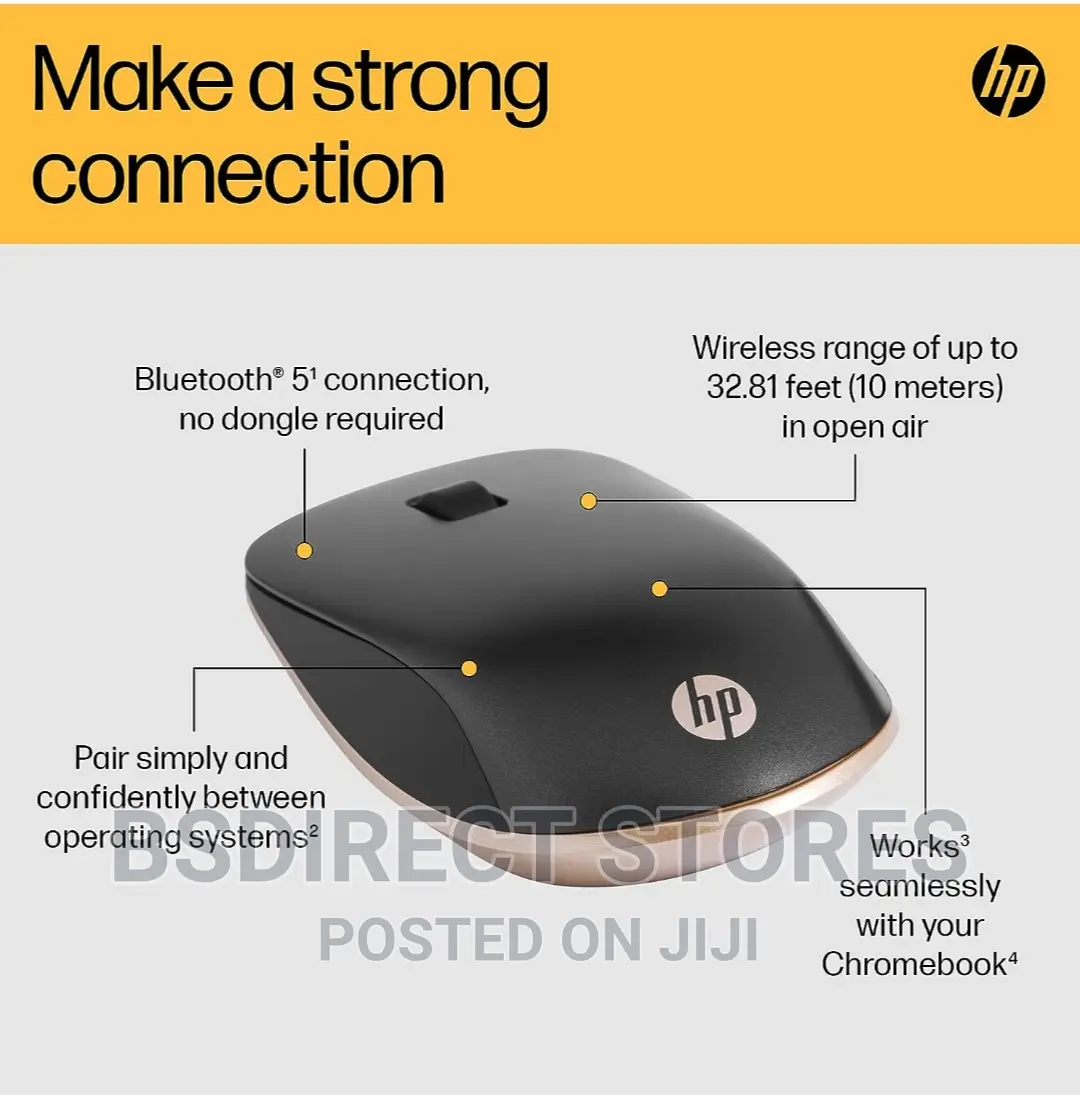 HP 410 ASH SILVER PC Mouse Bluetooth Compatible With Chrome