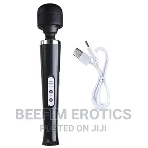 Big Head Black Magic Wand Dildo Vibrator