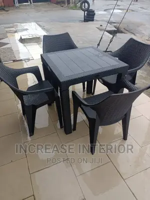 Plastic Outdoor Chair and Table Complete Set