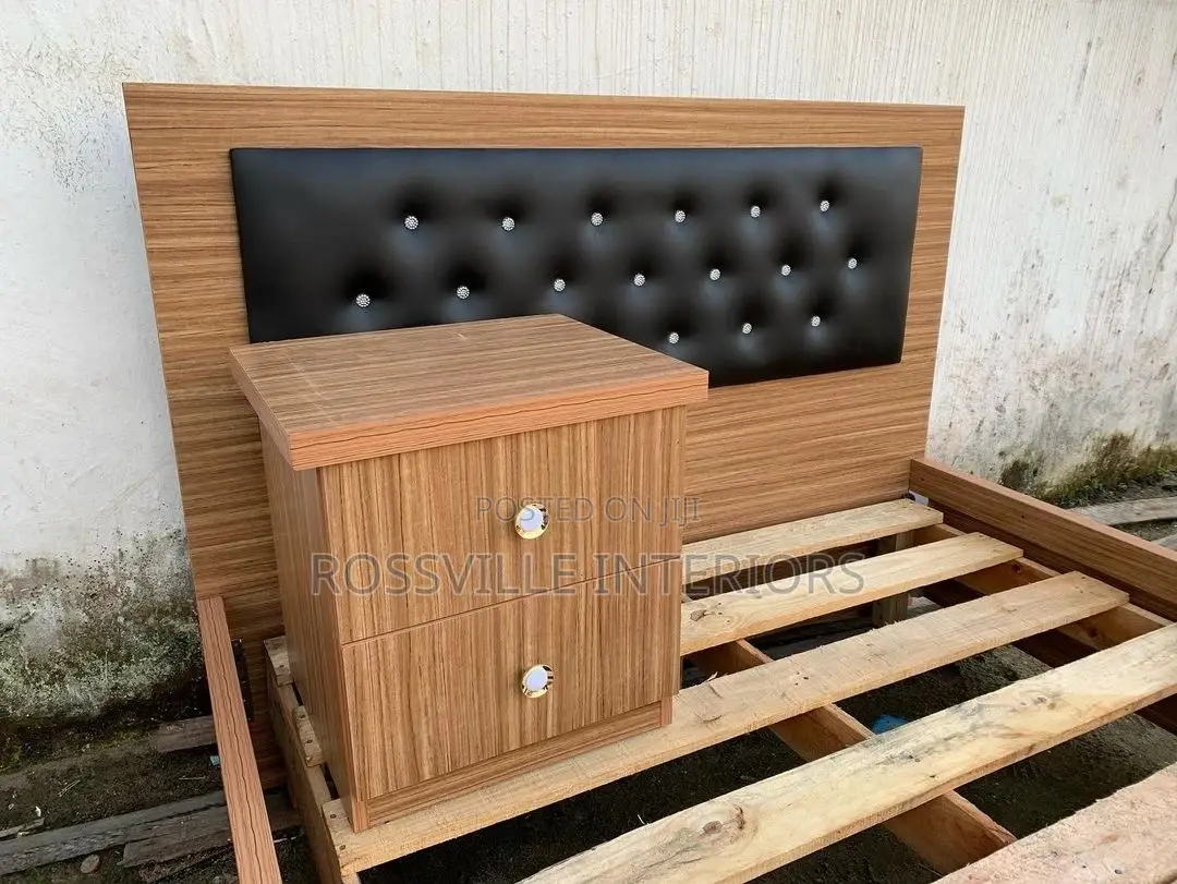 Bedframe a Side Table 4.5by6ft
